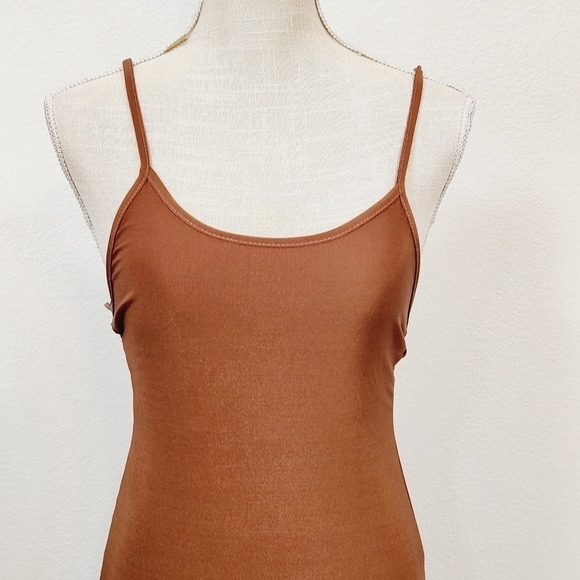 MISSGUIDED Tie Back Slip On Cami Copper Dress Size 4 - Picture 2 of 10